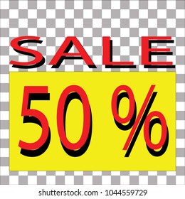 Illustration of sale label isolated on transparent background.