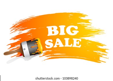illustration of sale painted with colorful paint brush stroke