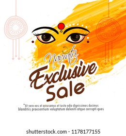 Illustration Of Sale Poster Or Sale Banner For Indian Festival  Goddess Durga Navratri Celebration , Navratri 50% sale offer background
