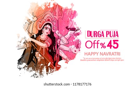 Illustration Of Sale Poster Or Sale Banner For Indian Festival Goddess Durga Navratri Celebration , Navratri 50% sale offer background Illustration Of Sale Poster Or Sale Banner For Indian Festival Goddess Durga Navratri Celebration , Navratri 50% sale offer background