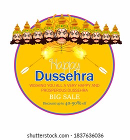 Illustration of Sale Poster For Dussehra  Festival Vijayadashami Celebration.