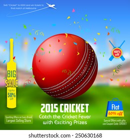 illustration of sale and promotion banner for cricket season