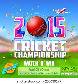 illustration of sale and promotion banner for cricket season