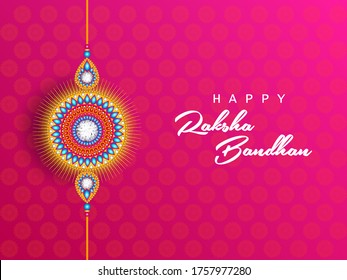 illustration of Sale and promotion banner poster with Decorative Rakhi for Raksha Bandhan, Indian festival of brother and sister bonding celebration