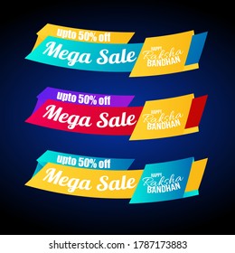 illustration of Sale and promotion banner poster with Decorative Rakhi for Raksha Bandhan, Indian festival of brother and sister bonding celebration
