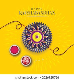 illustration of Sale and promotion banner poster with Decorative Rakhi for Raksha Bandhan, Indian festival of brother and sister bonding celebration