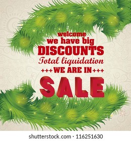 illustration of sale, with red 3D letters, vector illustration