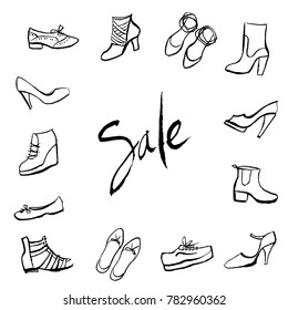 Illustration for sale of shoes.
