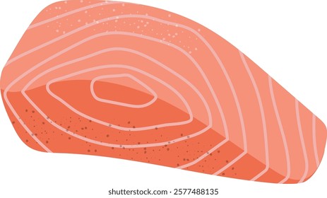 Illustration of a salmon fillet portion