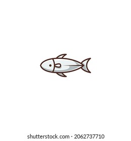 Illustration of Salmon Fish Filled Color Icon - Fast Food Icon Set Vector Illustration Design.