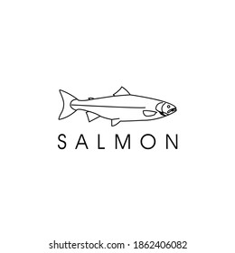 Illustration Salmon Fishing Vintage Logo Design Stock Vector (royalty 