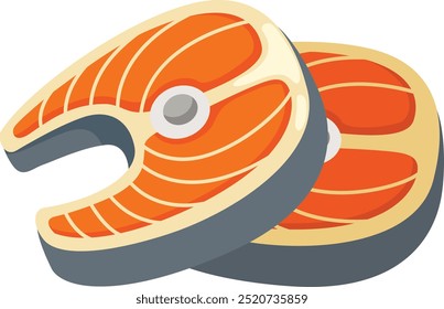 illustration of salmon meat on a white background