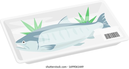 Illustration of salmon in a pack.