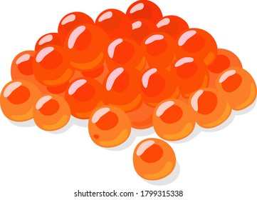 Illustration of salmon roe, a rice ball ingredient.