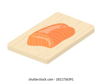 Illustration of salmon sashimi fillets.
