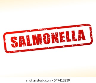 Illustration of salmonella text buffered on white background