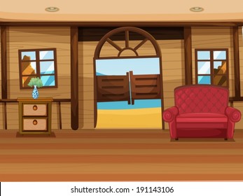 Illustration of a saloon bar