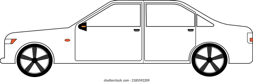 Illustration of saloon car vector