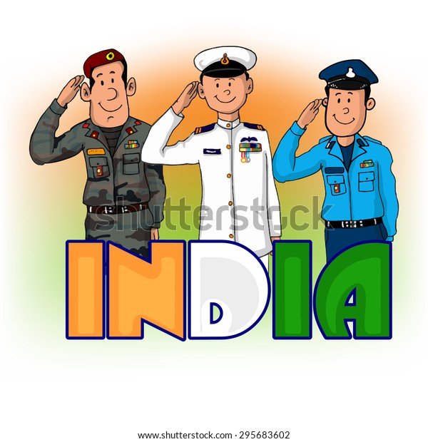 Illustration Saluting Army Officers National Flag Stock Vector (Royalty ...