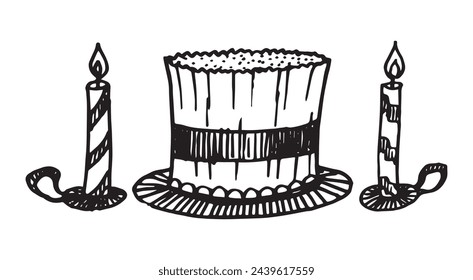 illustration of samani and candles for Novruz holiday