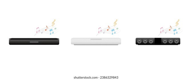 It is an illustration of the same home appliance set_ sound bar.