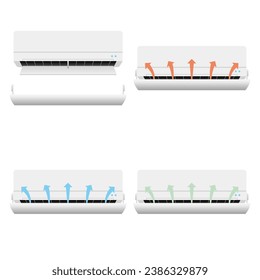 Es ist eine Illustration der gleichen Haushaltsgeräte Set _ Klimaanlage und Lebensmittel.