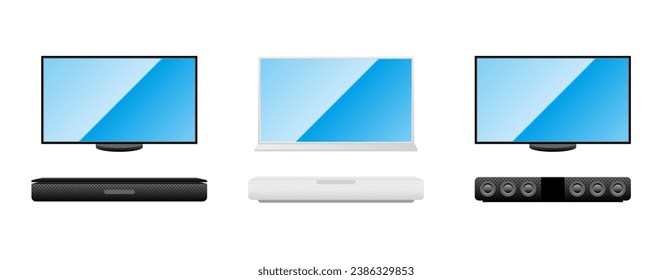 It is an illustration of the same home appliances set_ TV and sound bar.