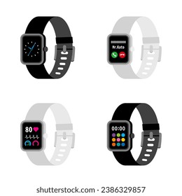 It is an illustration of the same home appliances set_ Smart watch.