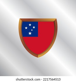 Illustration of Samoa flag Template