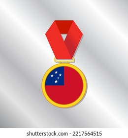 Ilustración de la plantilla de bandera de Samoa