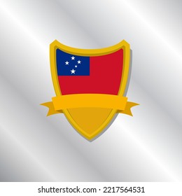 Illustration of Samoa flag Template