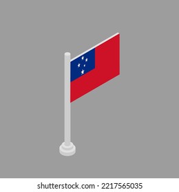 Ilustración de la plantilla de bandera de Samoa