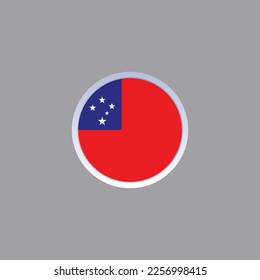 Ilustración de la plantilla de bandera de Samoa