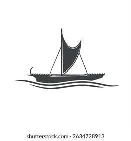 illustration of samoan canoe, vector art.