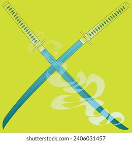 Illustration of a samurai katana sword