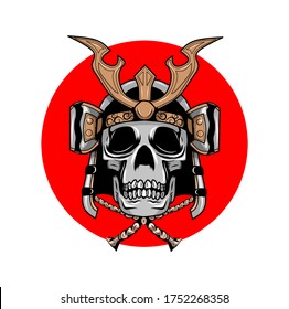 Illustration von Samurai des Schädellogos