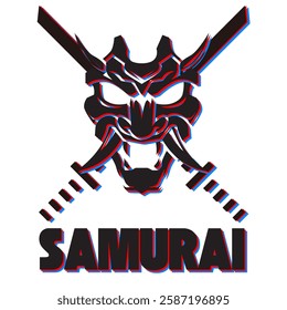 illustration of samurai skull symbol