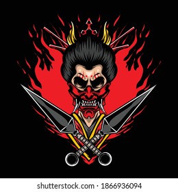 Illustration des Samurai-Kriegers, inspiriert von japanischer Kultur