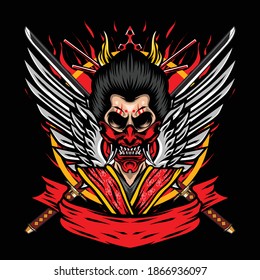 Illustration des Samurai-Kriegers, inspiriert von japanischer Kultur
