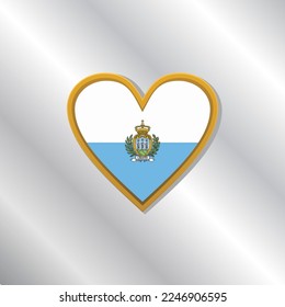 Illustration of San Marino flag Template