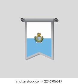 Illustration of San Marino flag Template