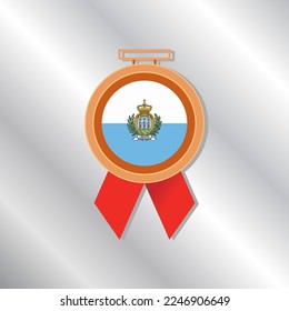 Illustration of San Marino flag Template