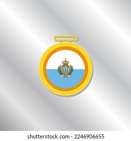 Illustration of San Marino flag Template