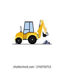 Illustration of sand dredging car design to build a project with a white background. Suitable for landing pages, icons, stickers and posters.