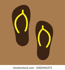 Illustration of sandals, flip flops, silhouettes of sandals 