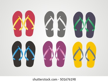 illustration sandals with many colors