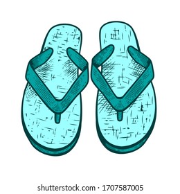 Illustration of sandals in vintage style. Vector images can be used to illustrate stories, backgrounds, patterns, or product promos in graphic designs.