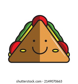 The illustration of sandwich cartoon. Suitable for junk food, food and beverage, restaurant, bar and cafe icon, sign symbol or cartoon.