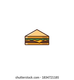 Illustration of Sandwich Filled Color Icon - Fast Food Icon Set Vector Illustration Design.