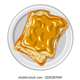 illustration of the sandwiches with peanut butter on a plate